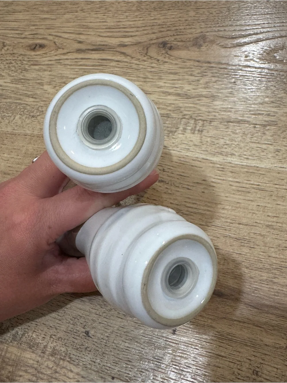 Le Creuset White Ceramic Salt and Pepper Set